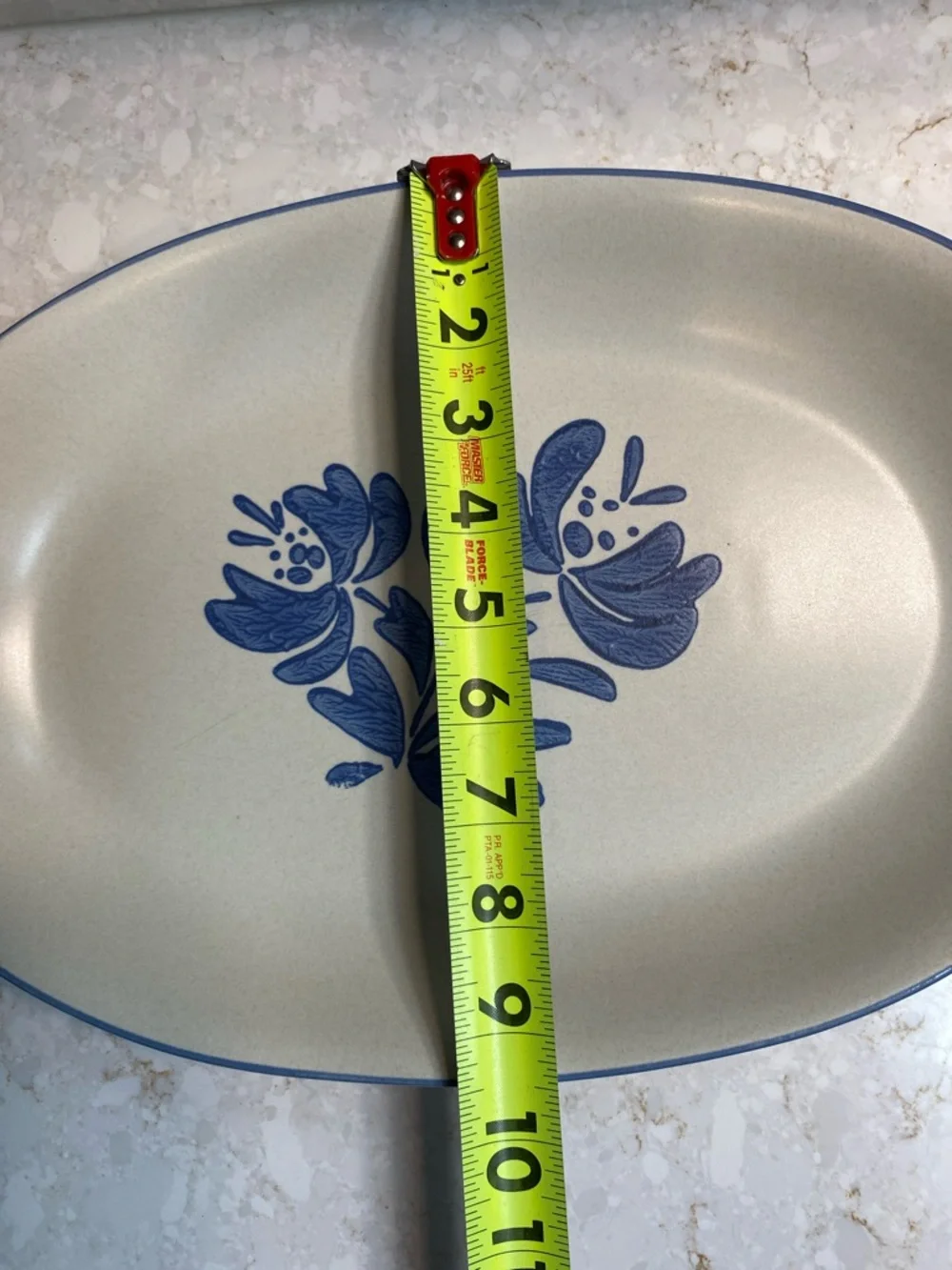 Pfaltzgraff Blue Floral Cream Oval Serving Platter